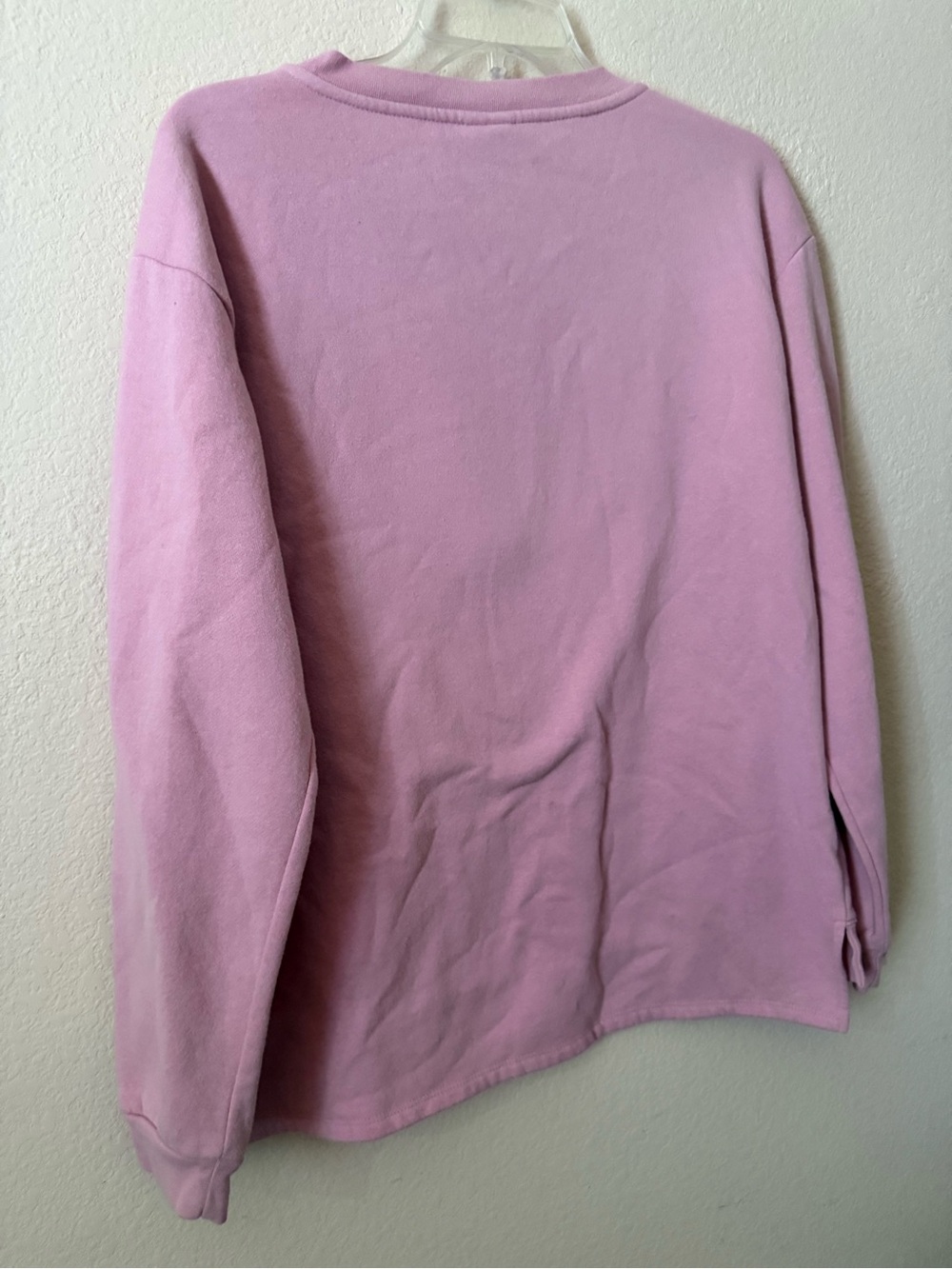 Peanuts Snoopy Pink Crewneck Pullover Sweatshirt with Chenille Patch X-Large - Picture 12 of 16